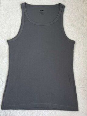 🖤 SKIMS Cotton Rib Tank Soot Dark Charcoal Size 2X NWOT ✨